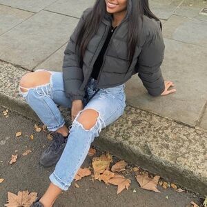 Grey Reflective Puffer Jacket NWT size S